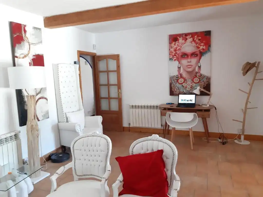 Wohnzimmer von Haus oder Chalet zur Miete in L'Ametlla de Mar  mit Klimaanlage, Privatgarten und Schwimmbad