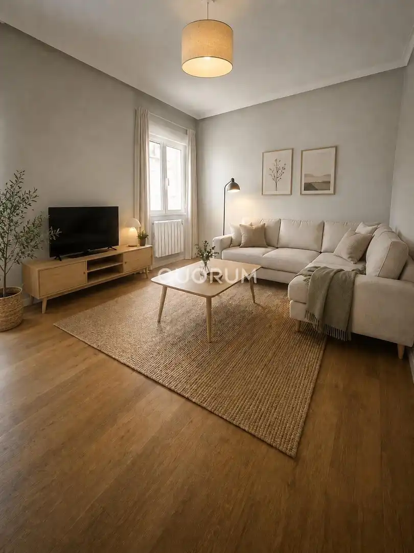 Sala d'estar de Pis en venda en Bilbao  amb Calefacció, Terrassa i Balcó
