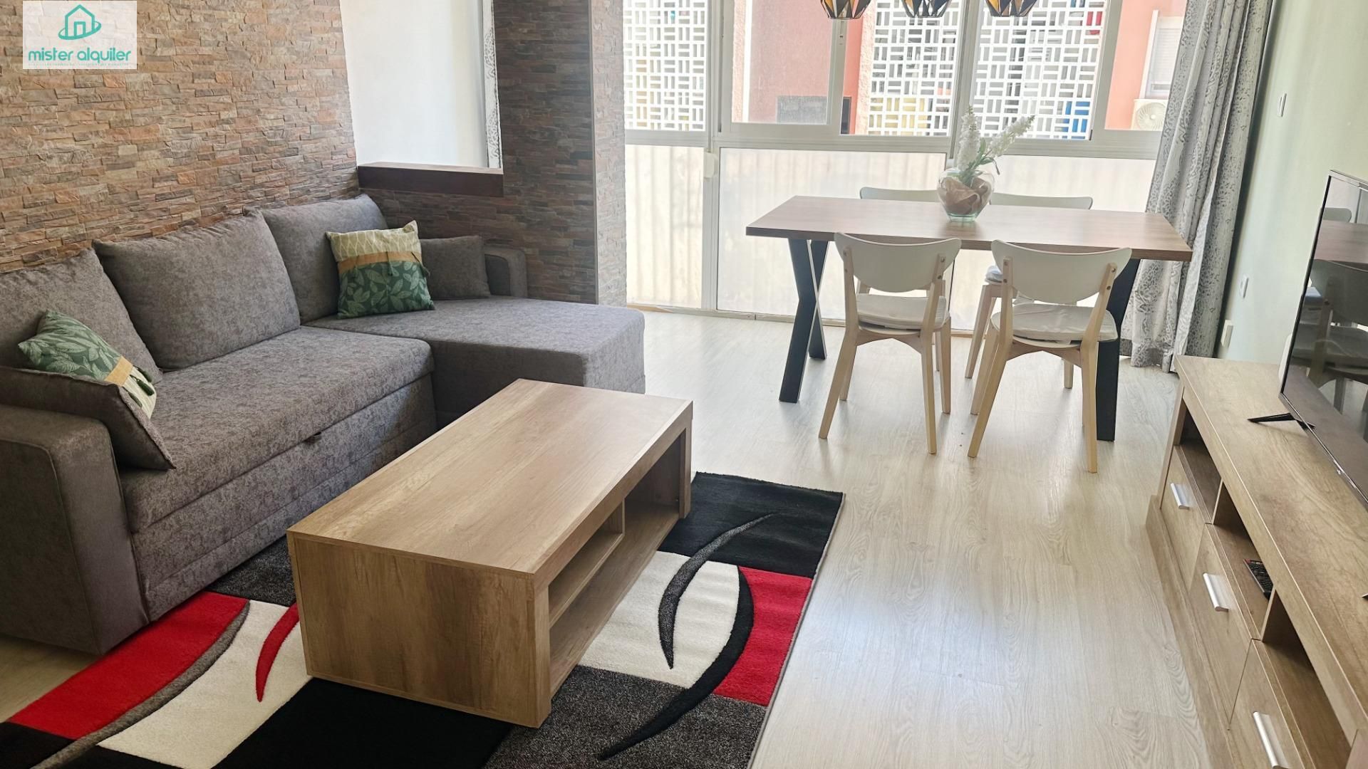 Sala d'estar de Apartament de lloguer en Alicante / Alacant amb Aire condicionat, Moblat i Alarma