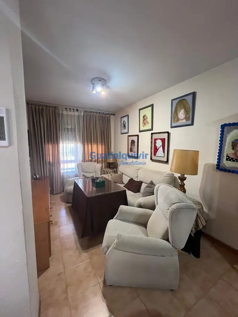 Sala d'estar de Casa adosada en venda en Montequinto amb Aire condicionat, Jardí privat i Traster