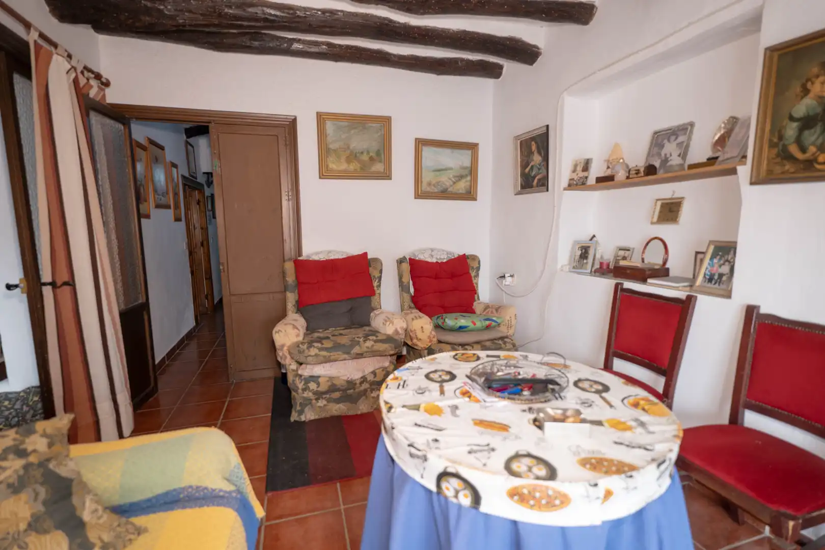 Sala de estar de Casa adosada en venta en Paterna del Río con Amueblado y Balcón