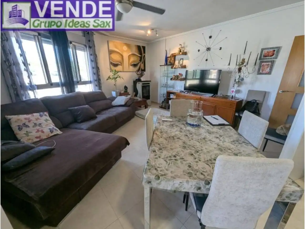 Sala de estar de Piso en venta en Sax con Trastero y Piscina comunitaria