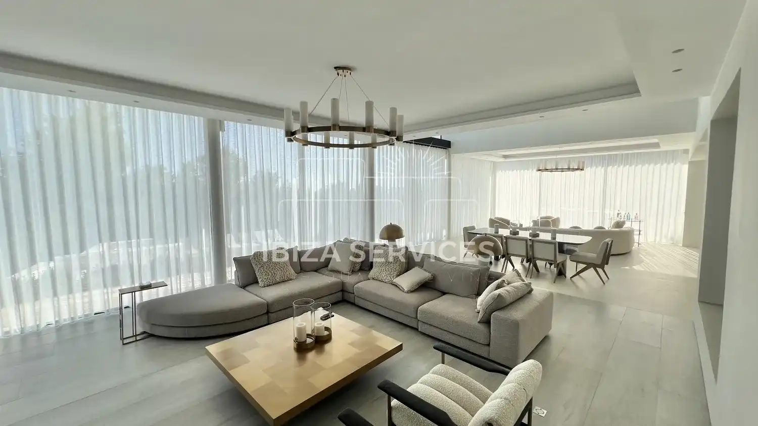 Sala d'estar de Casa o xalet en venda en Santa Eulària des Riu amb Aire condicionat, Jardí privat i Piscina