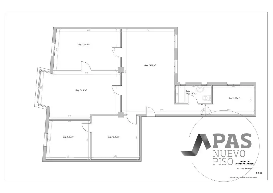 Piso en venta en Santander con Aire acondicionado, Calefacción y Alarma