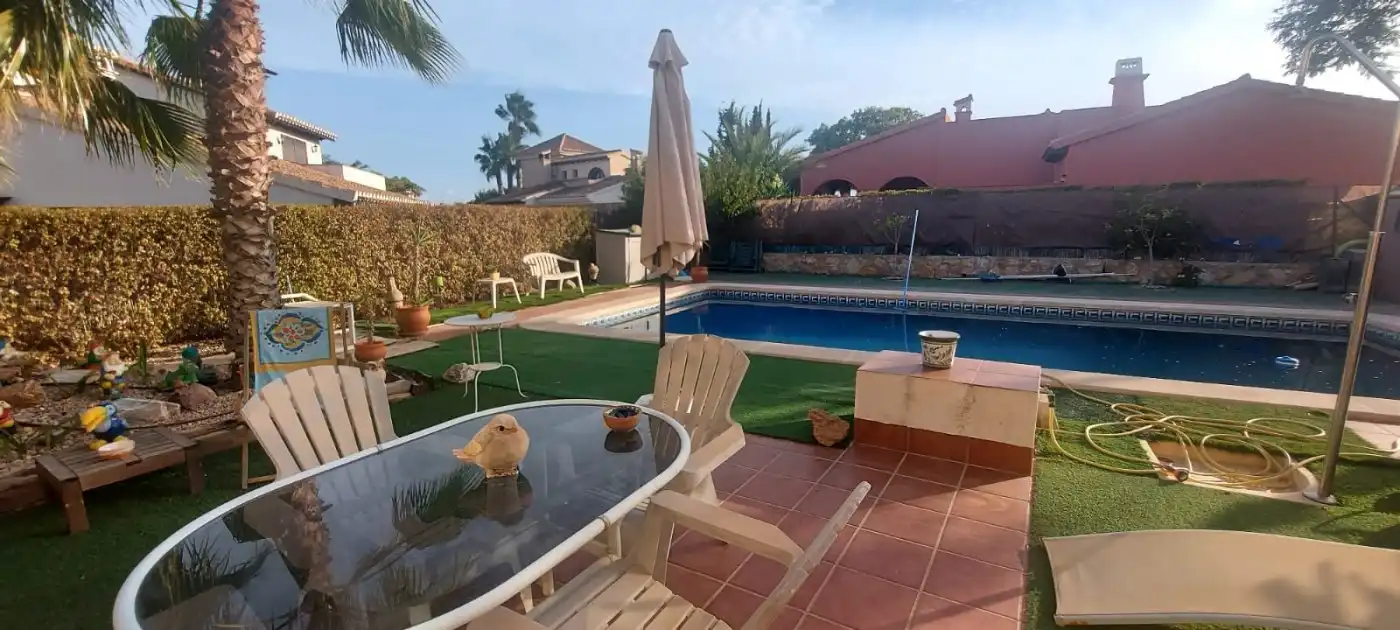 Terrassa de Finca rústica en venda en Fuente Álamo de Murcia amb Aire condicionat, Calefacció i Jardí privat