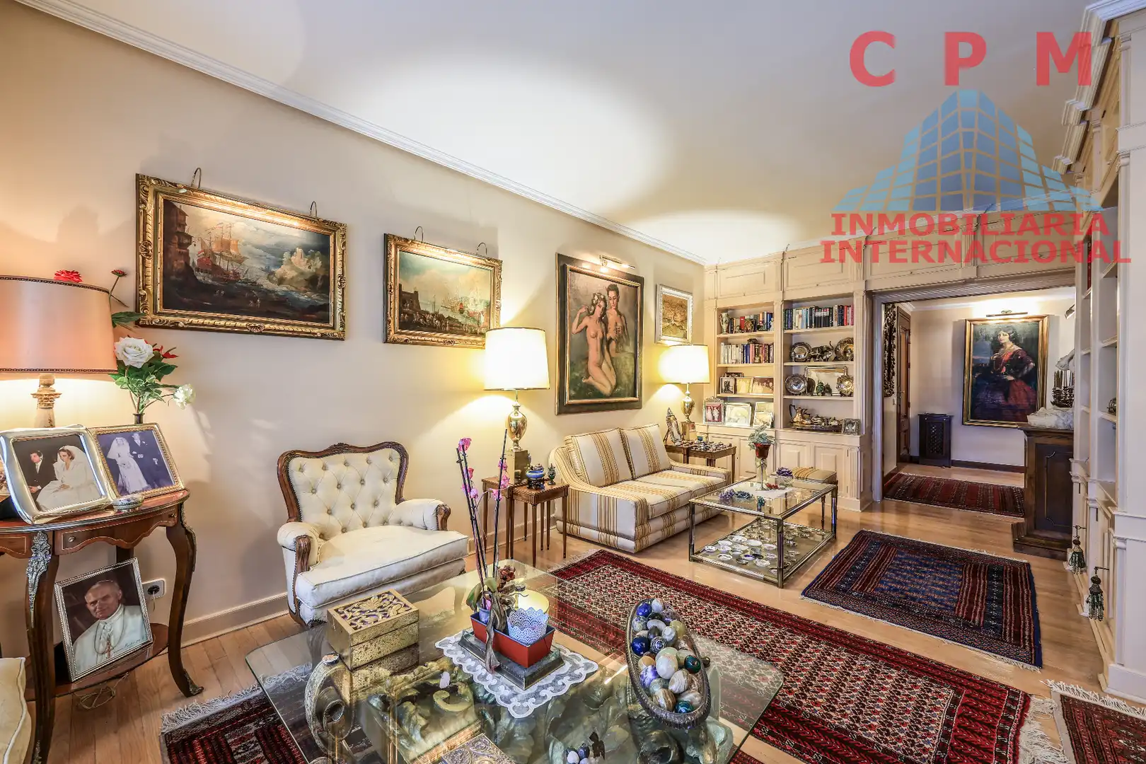 Wohnzimmer von Wohnung zur Miete in Madrid mit Klimaanlage, Heizung und Parkett