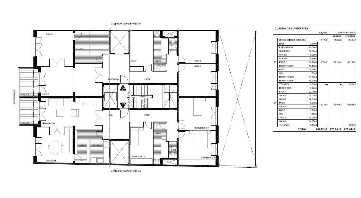 Büro zur Miete in Barcelona mit Klimaanlage, Heizung und Balkon