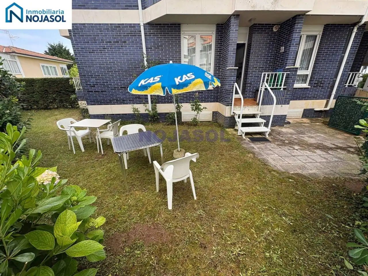 Terraza de Apartamento de alquiler en Noja con Calefacción, Jardín privado y Terraza