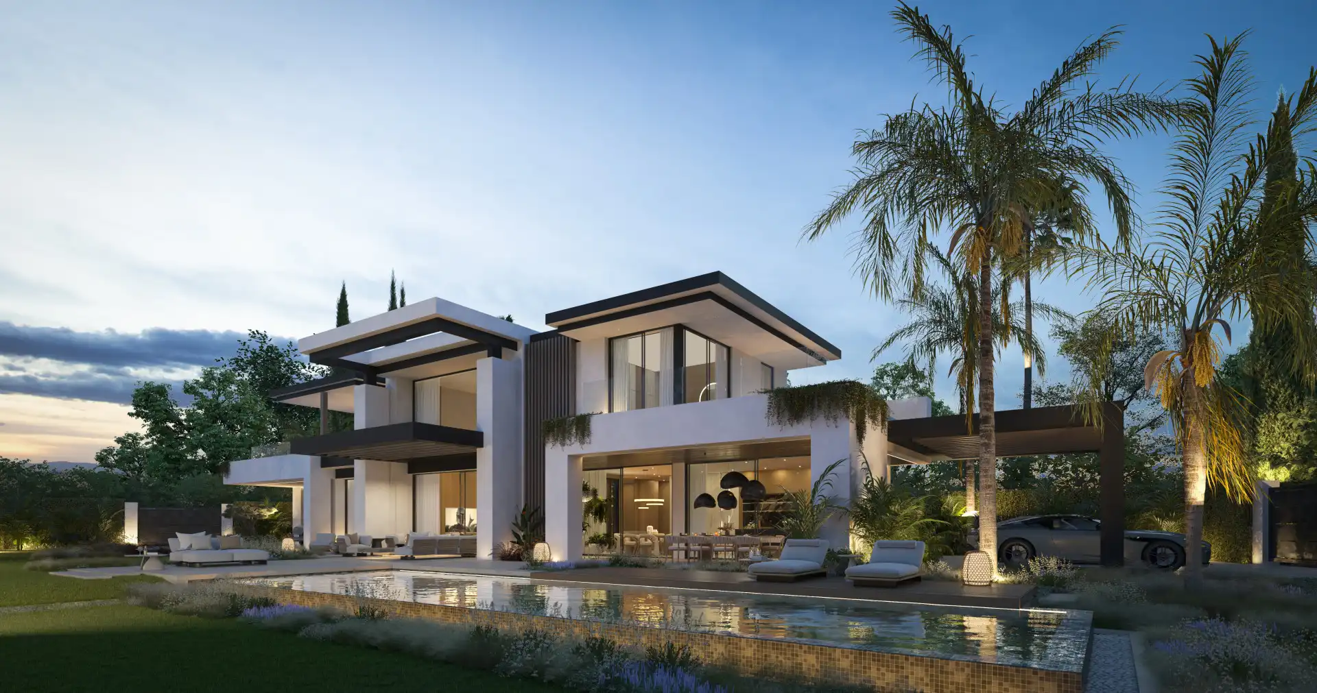 Außenansicht von Haus oder Chalet zum Verkauf in Marbella mit Klimaanlage, Heizung und Privatgarten