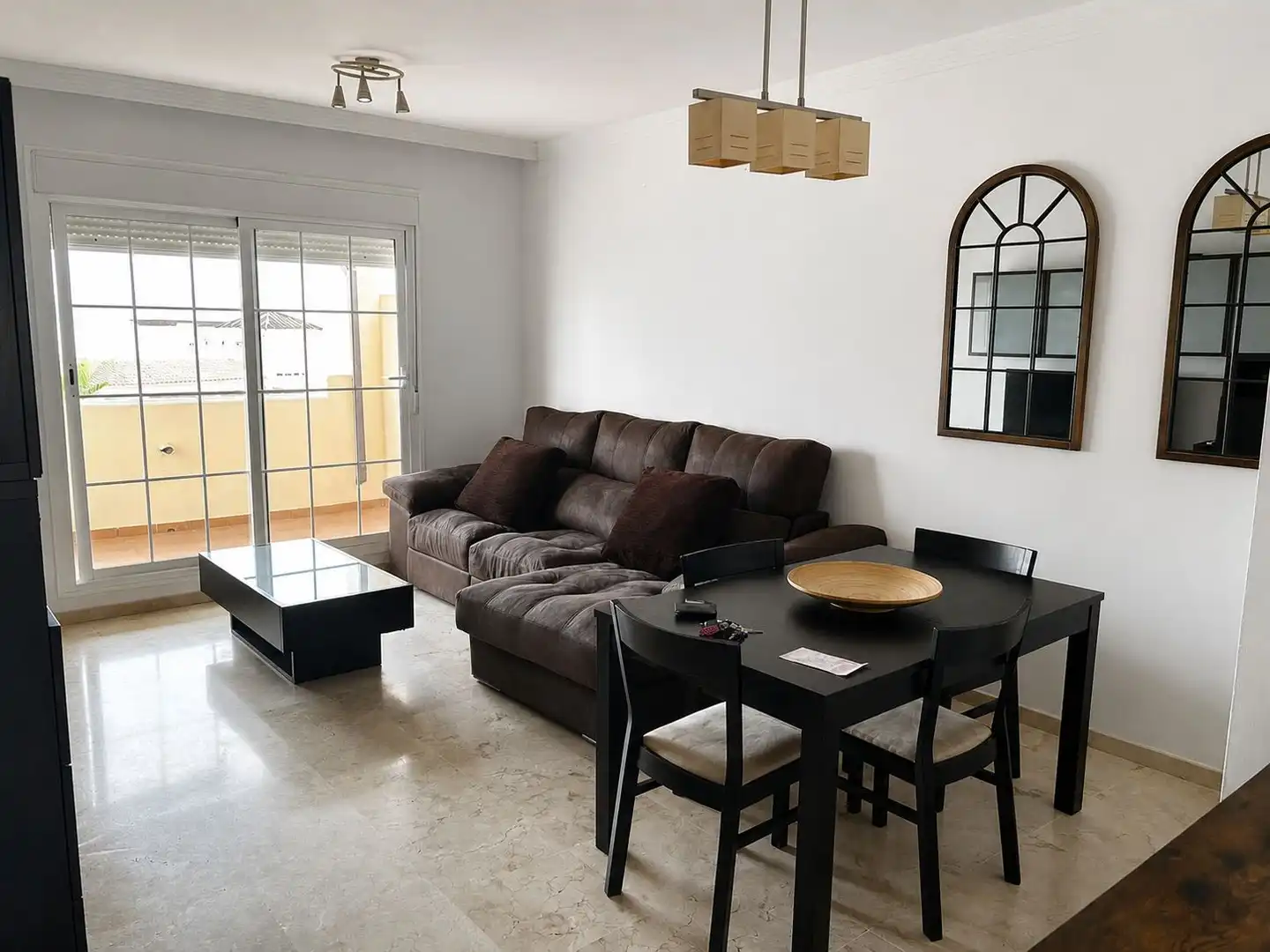 Wohnzimmer von Wohnung zur Miete in Manilva mit Terrasse, Möbliert und Ofen