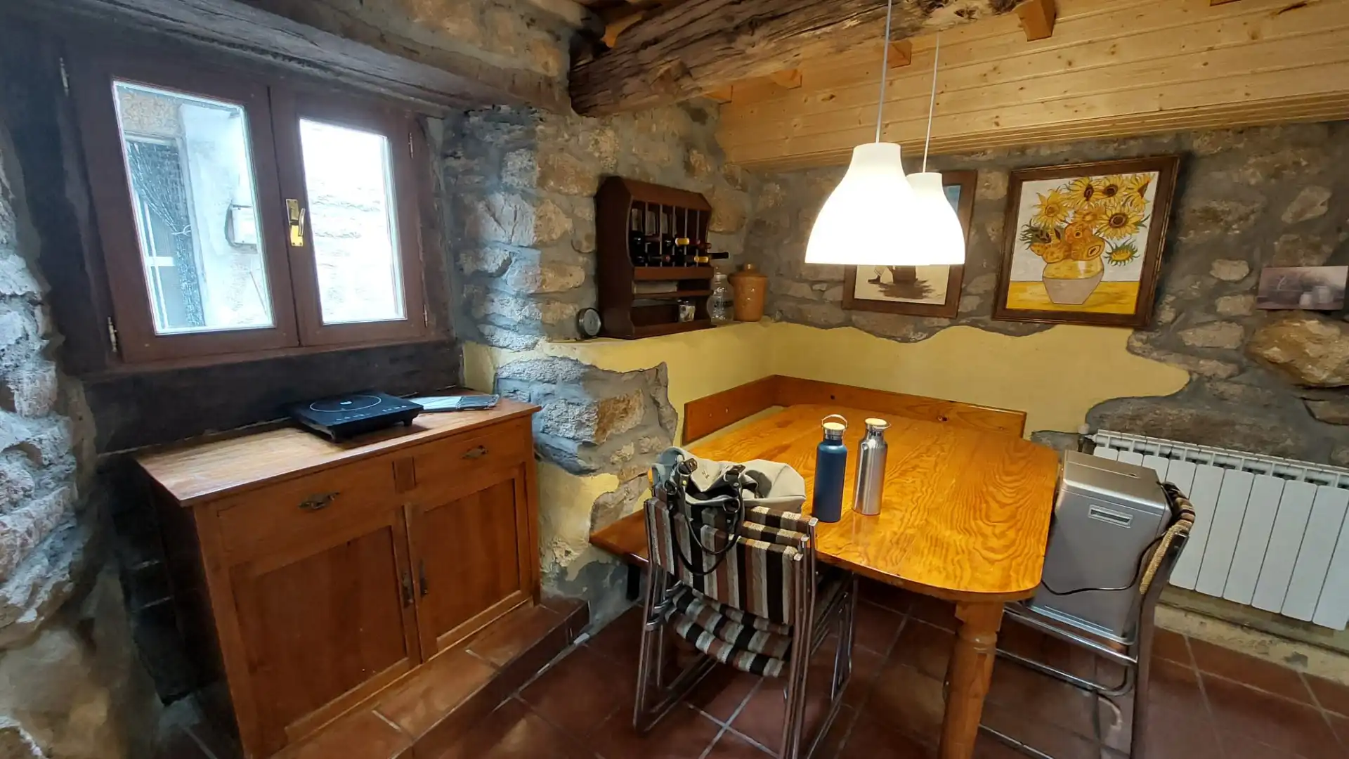 Dining room of Country homes for sale in A Veiga   with Heating, Parquet flooring and Furnished