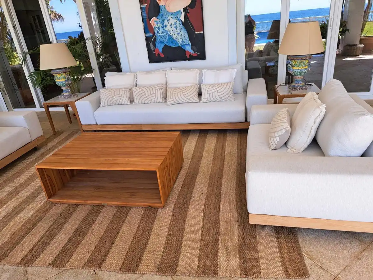 Sala d'estar de Casa o xalet de lloguer en Estepona amb Aire condicionat, Jardí privat i Terrassa
