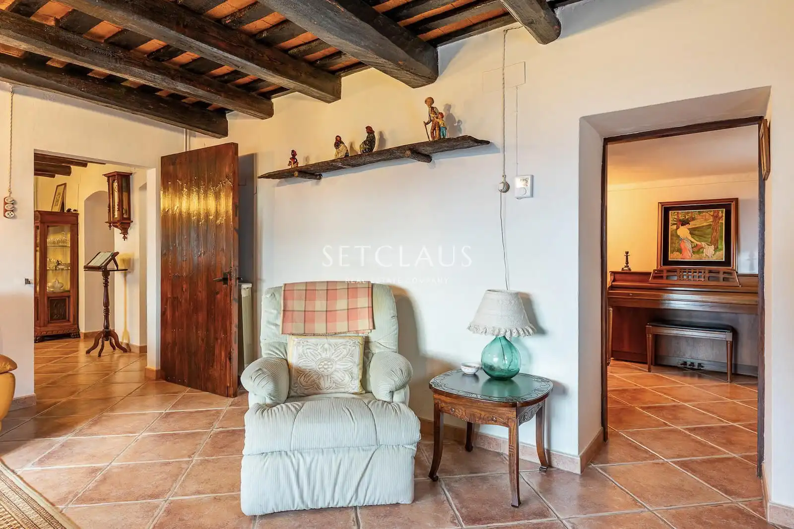 Sala d'estar de Finca rústica en venda en Sant Feliu de Buixalleu amb Aire condicionat, Calefacció i Terrassa
