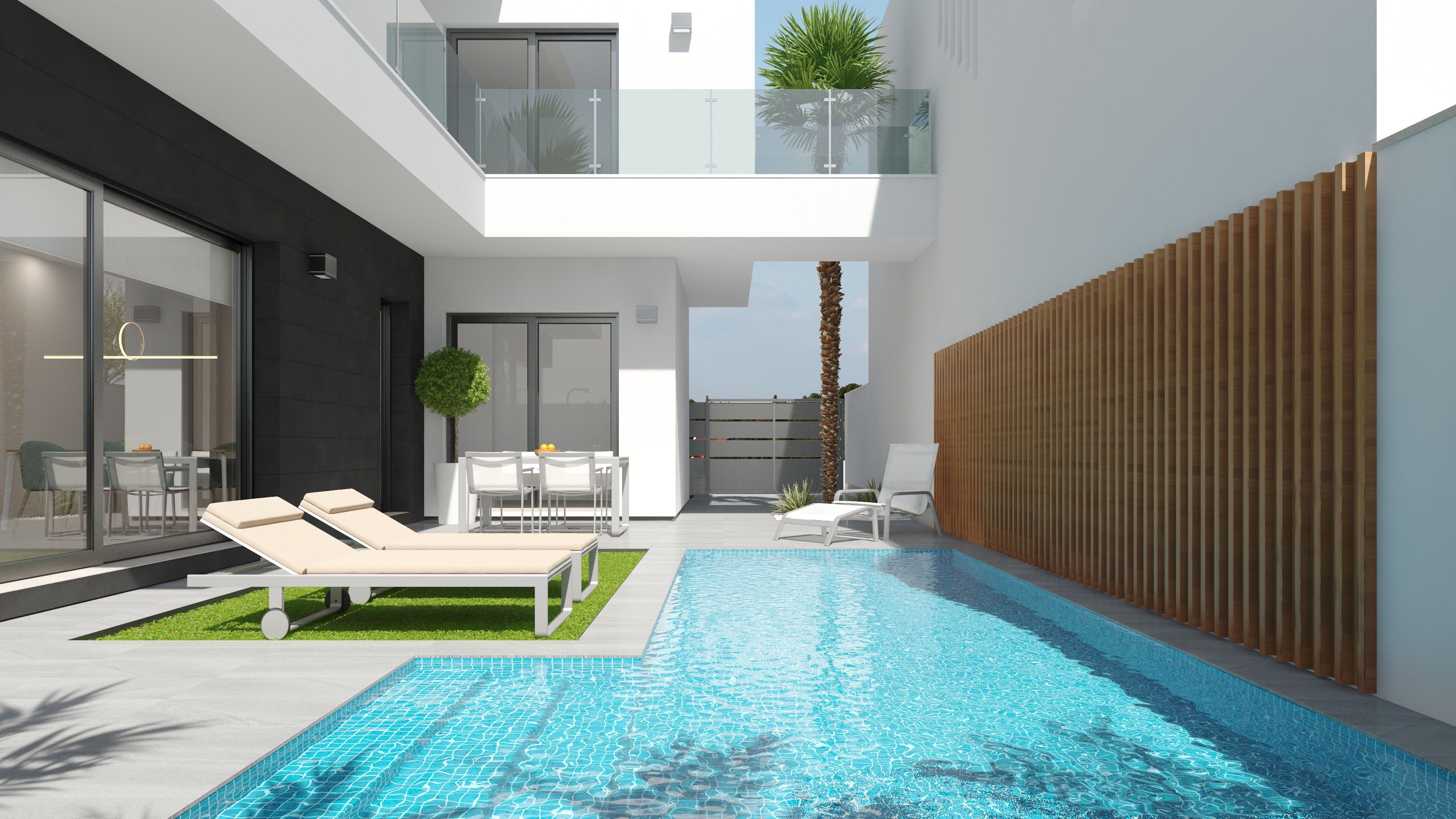 Swimming pool of Country house for sale in San Javier  with Air Conditioner, Heating and Private garden