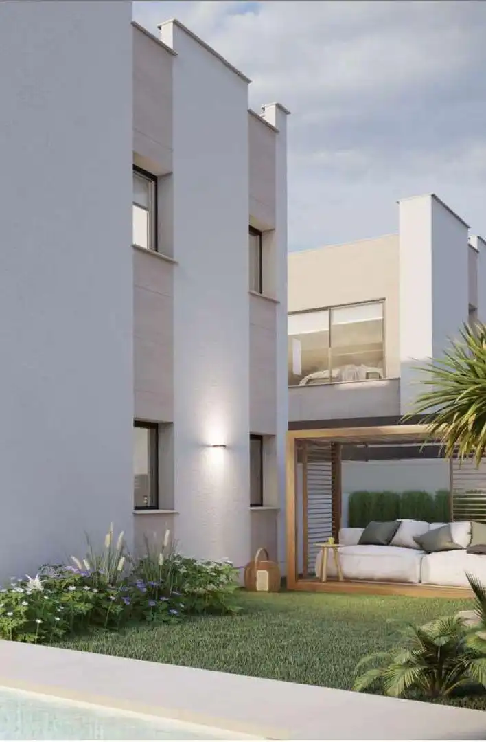 Vista exterior de Casa o chalet en venta en Sant Joan d'Alacant con Jardín privado, Terraza y Piscina
