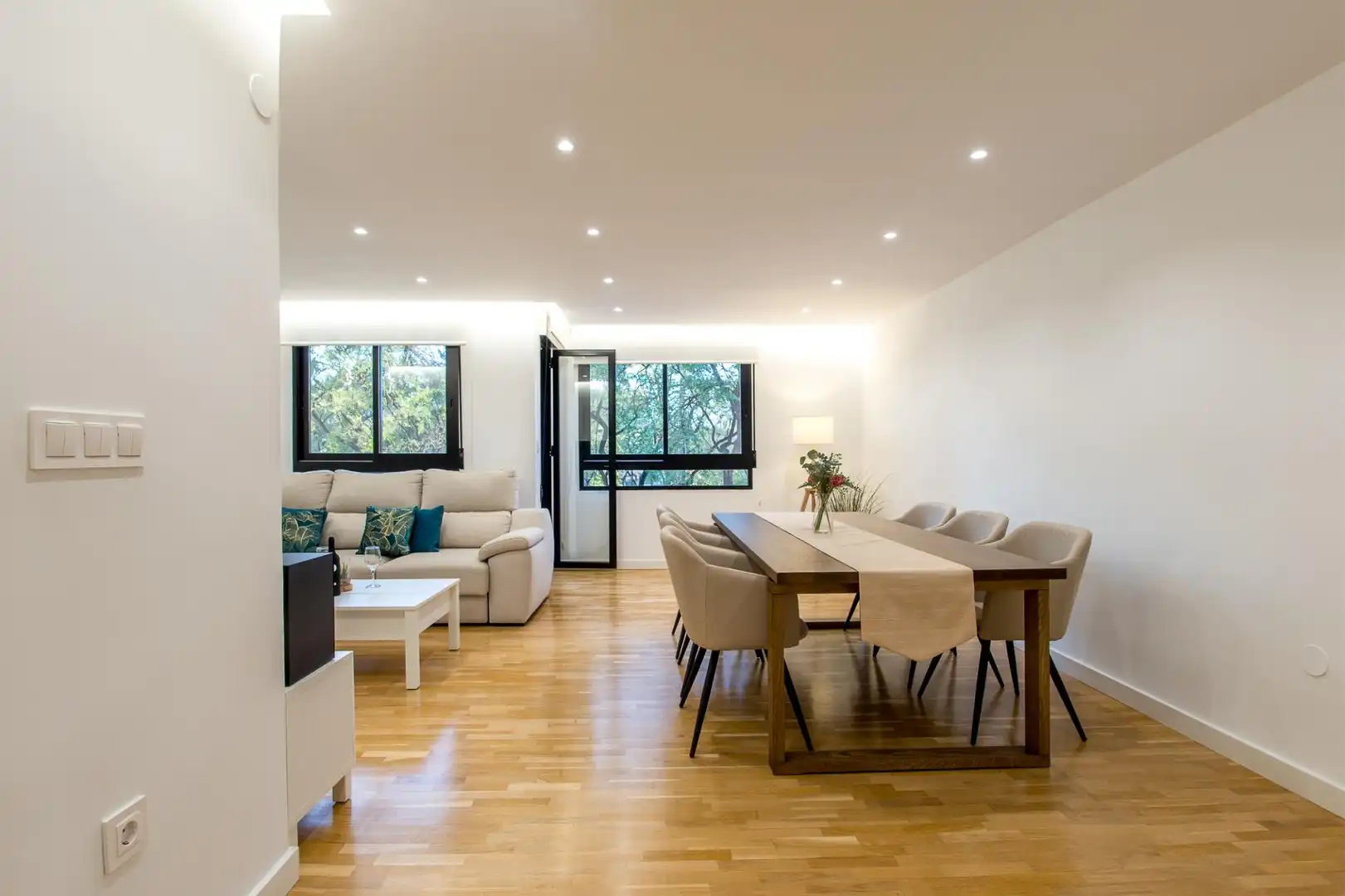 Sala d'estar de Pis en venda en  Murcia Capital amb Aire condicionat, Parquet i Terrassa