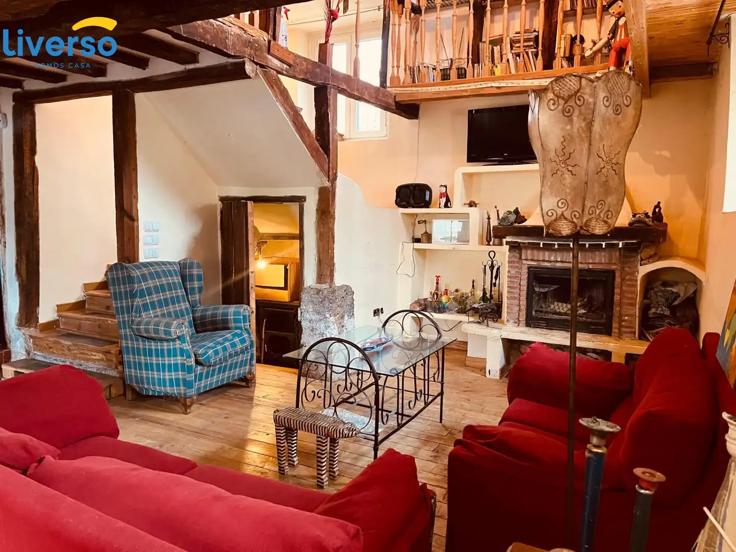 Living room of Houses for sale in Revillarruz  with Heating, Terrace and Furnished