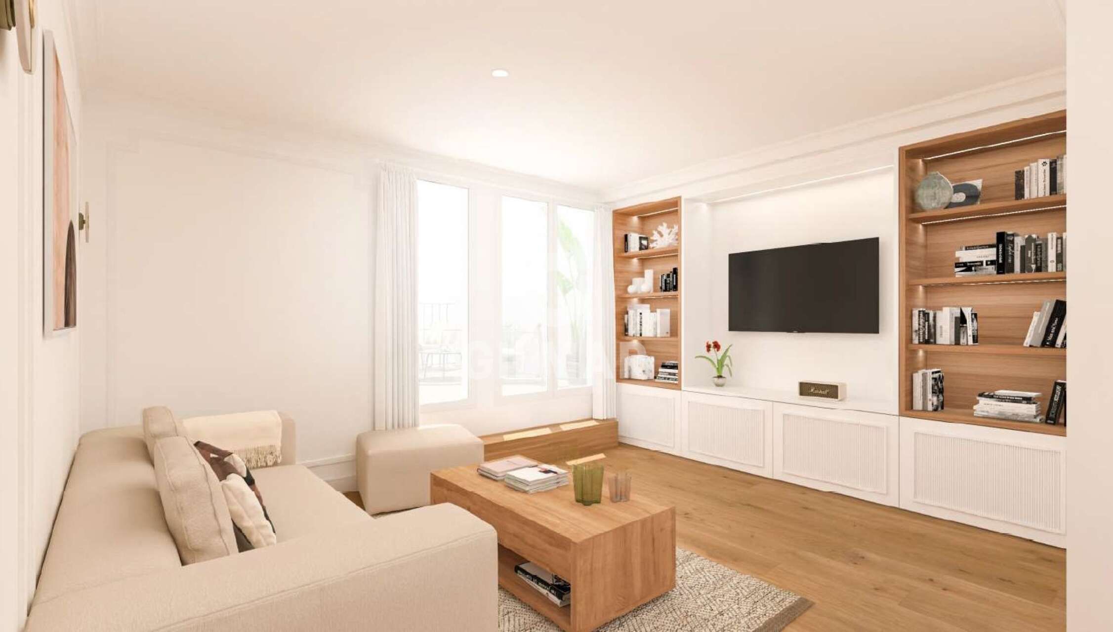 Living room of Attic for sale in  Madrid Capital  with Heating, Storage room and Balcony