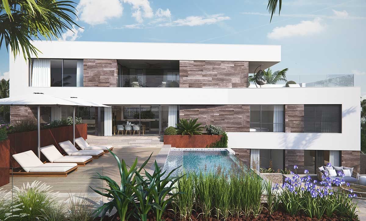 Vista exterior de Casa o xalet en venda en Cartagena amb Jardí privat, Traster i Piscina
