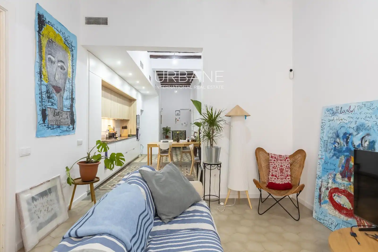Sala d'estar de Pis de lloguer en Barcelona amb Aire condicionat, Calefacció i Terrassa