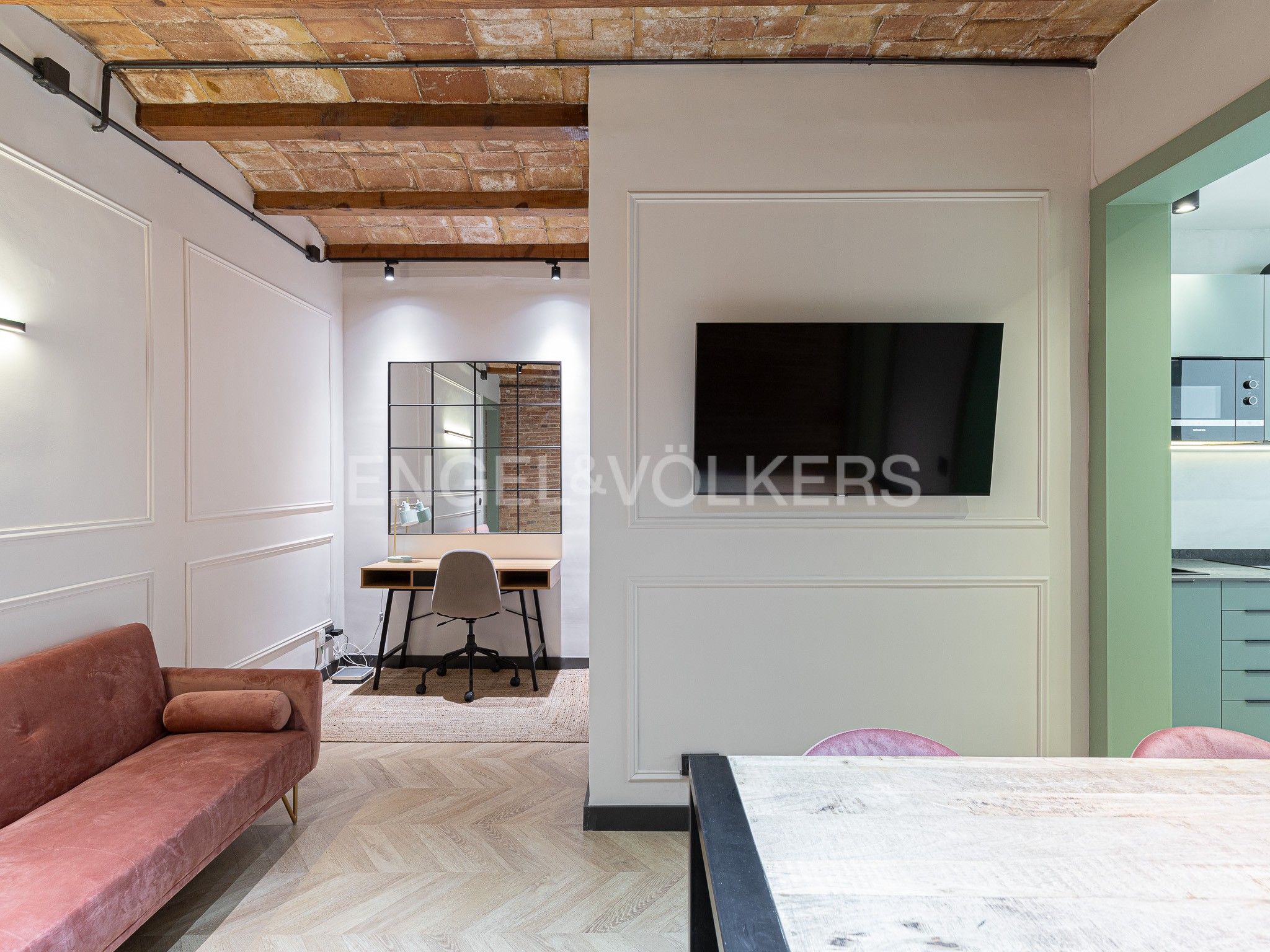 Sala d'estar de Apartament en venda en  Barcelona Capital amb Calefacció i Parquet