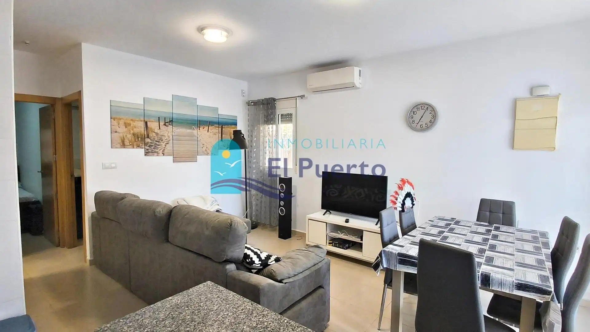 Sala de estar de Piso en venta en Mazarrón con Aire acondicionado, Calefacción y Jardín privado