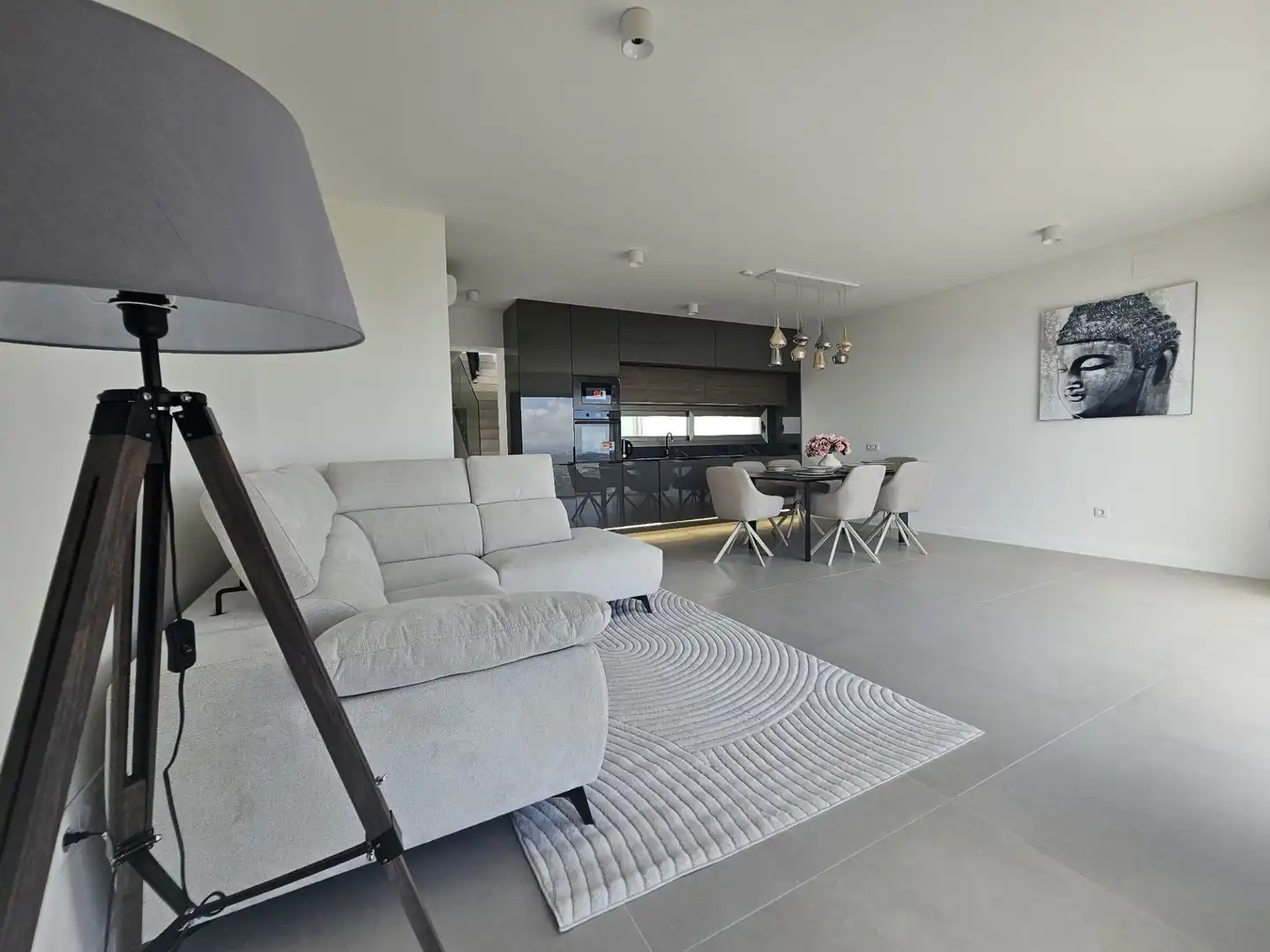 Sala de estar de Casa adosada en venta en Calpe / Calp con Aire acondicionado, Calefacción y Terraza
