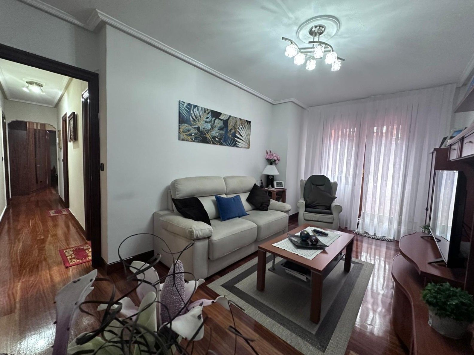 Living room of Flat for sale in Sestao   with Heating, Terrace and Furnished