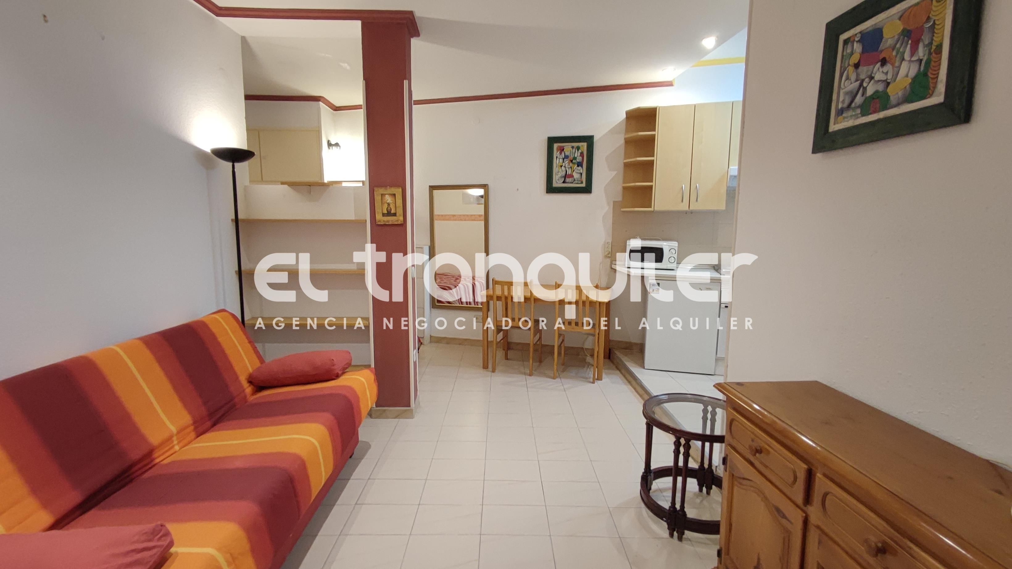 Sala d'estar de Estudi de lloguer en  Madrid Capital amb Moblat