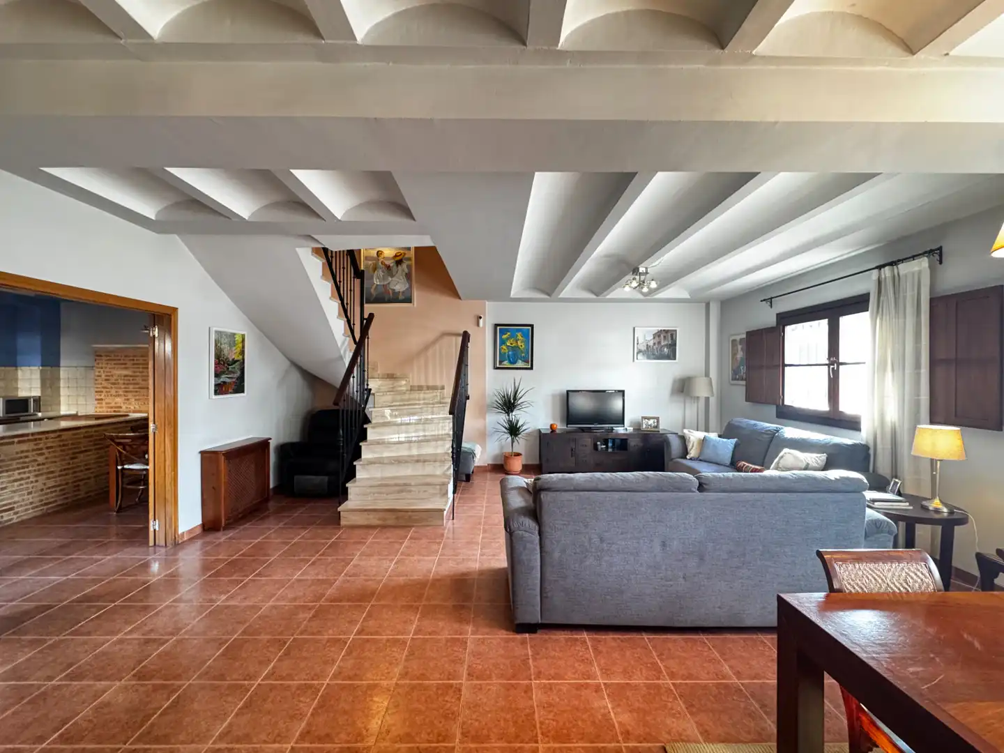 Wohnzimmer von Einfamilien-Reihenhaus zum Verkauf in Canet d'En Berenguer mit Klimaanlage, Heizung und Terrasse