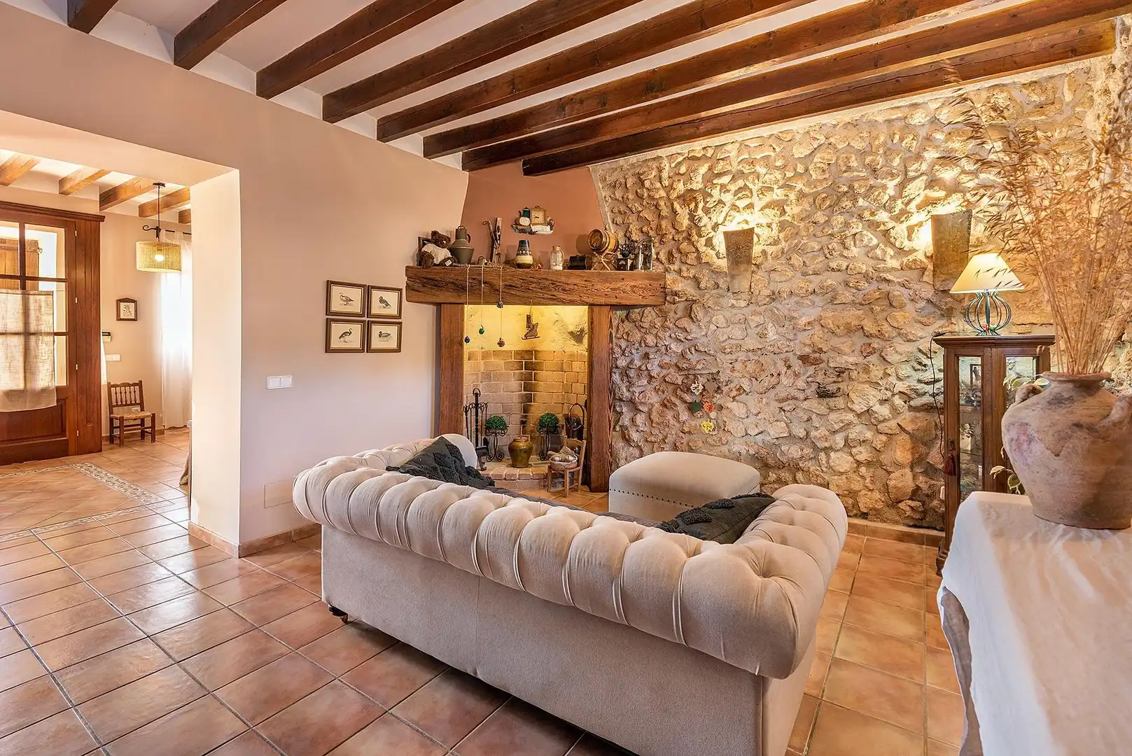 Sala de estar de Finca rústica en venta en  Palma de Mallorca con Calefacción, Jardín privado y Terraza