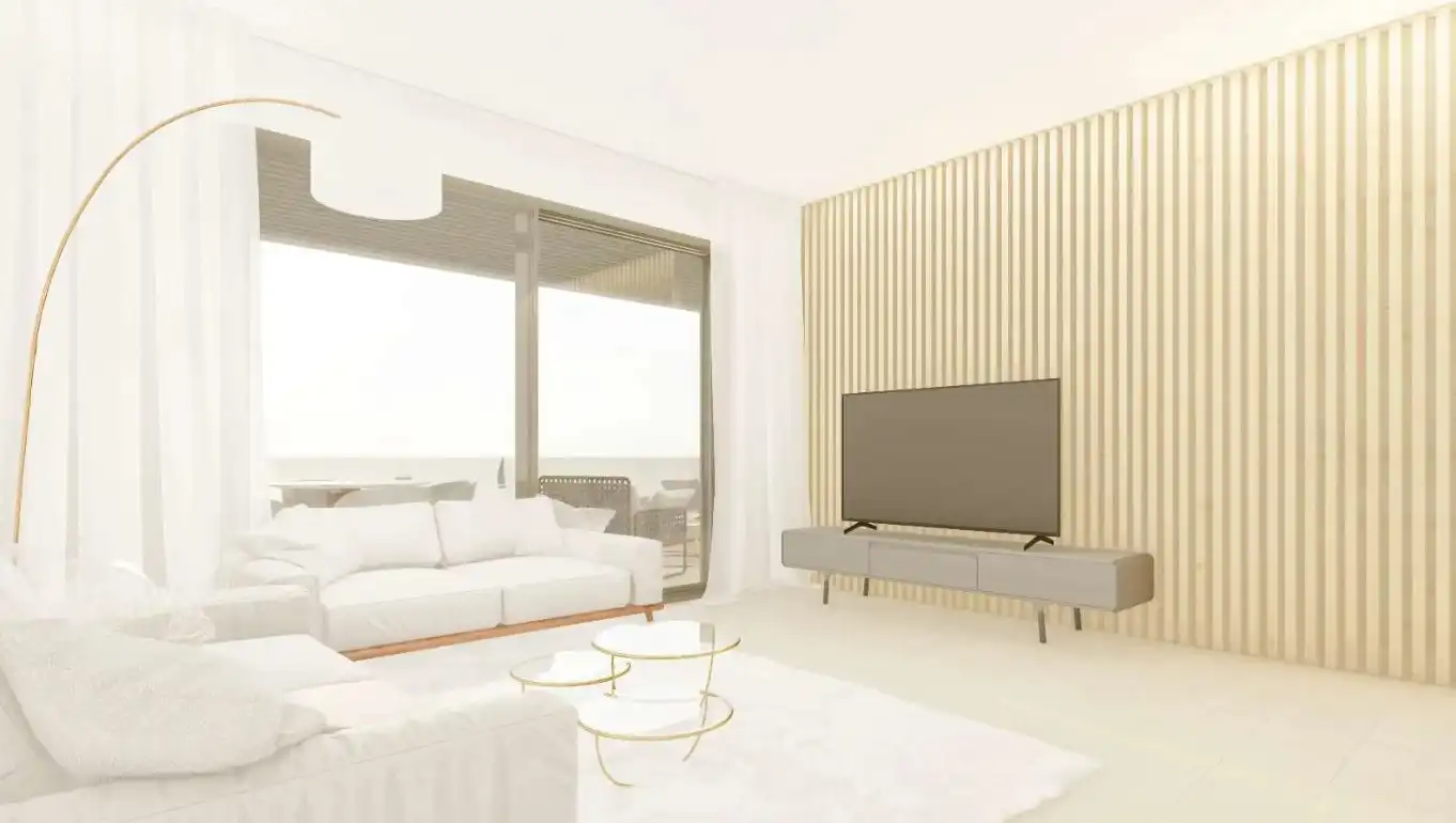 Sala d'estar de Apartament en venda en Villajoyosa / La Vila Joiosa amb Aire condicionat, Calefacció i Jardí privat