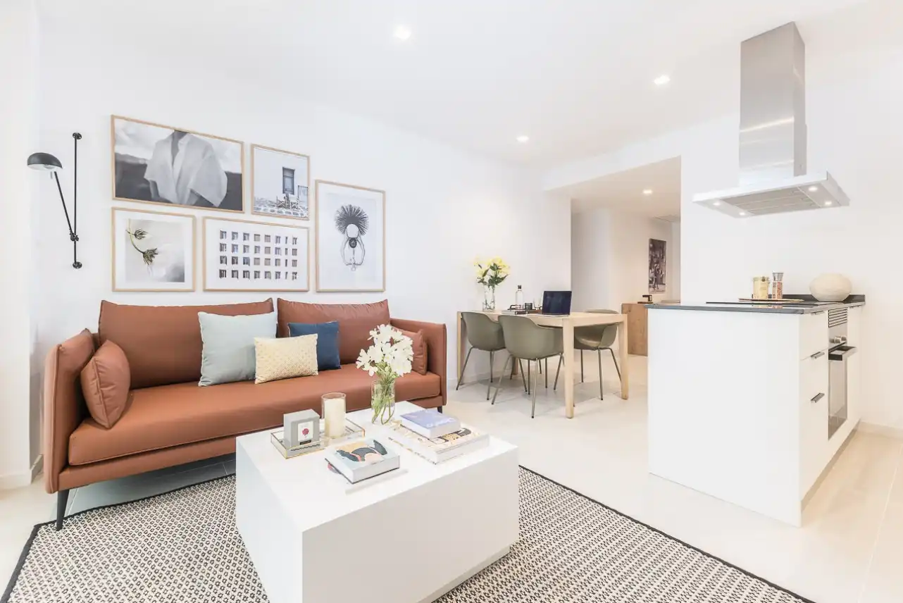 Living room of Apartments for rent in Barcelona  with Air Conditioner, Heating and Private garden