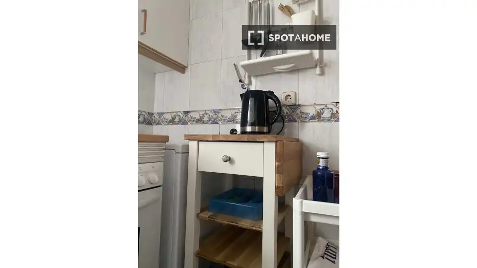 Cuina de Pis de lloguer en Madrid amb Aire condicionat, Calefacció i Moblat