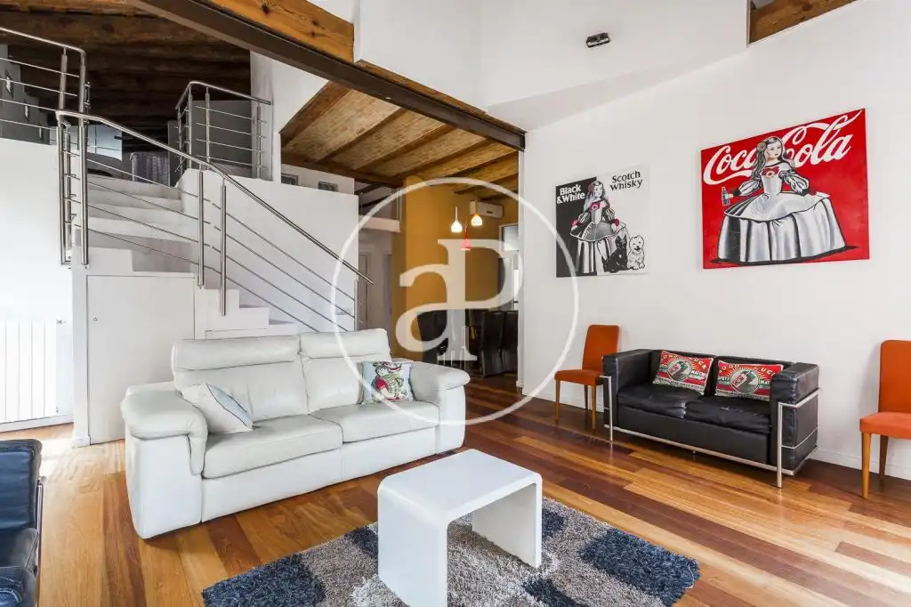 Sala d'estar de Dúplex de lloguer en Vic amb Aire condicionat, Calefacció i Moblat