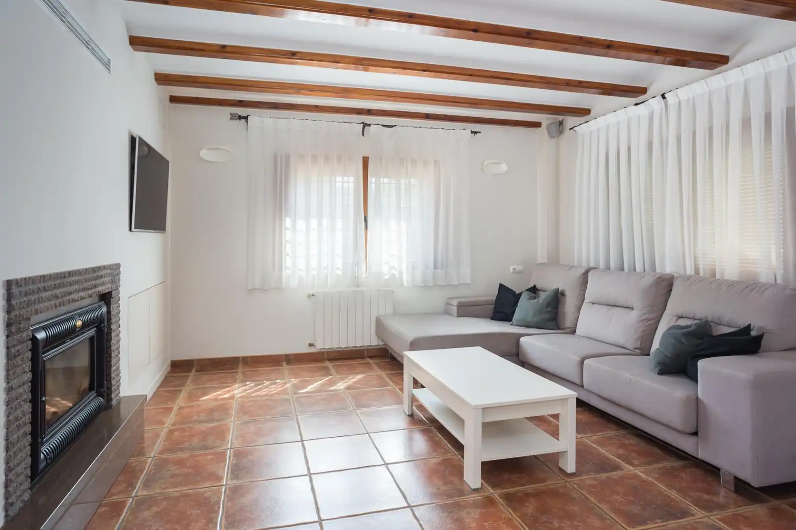 Sala de estar de Casa o chalet en venta en Rafelcofer con Aire acondicionado, Calefacción y Jardín privado