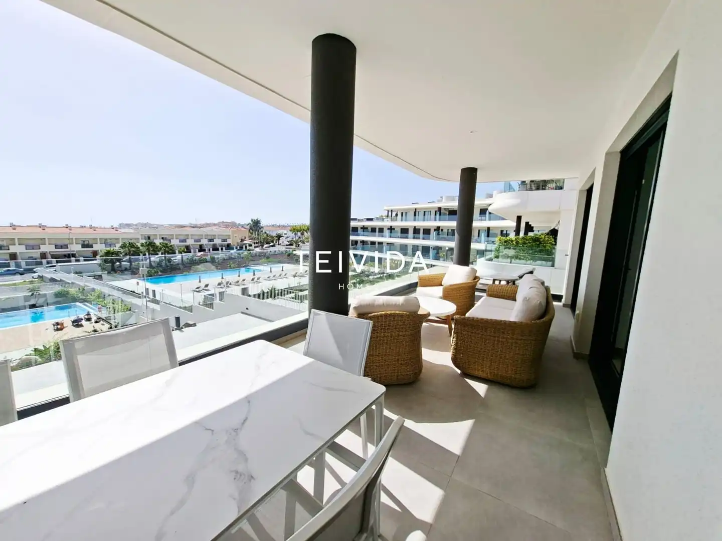 Terraza de Piso de alquiler en Adeje con Terraza, Piscina y Amueblado