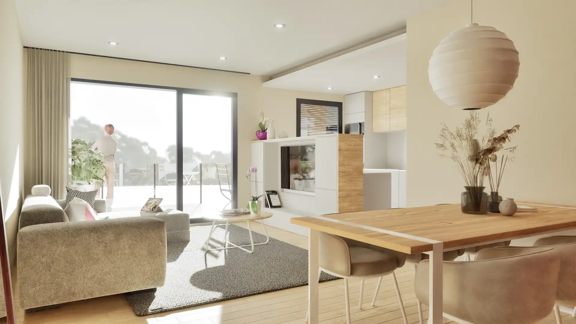 Wohnzimmer von Wohnung zum Verkauf in Sant Fruitós de Bages mit Klimaanlage, Heizung und Parkett