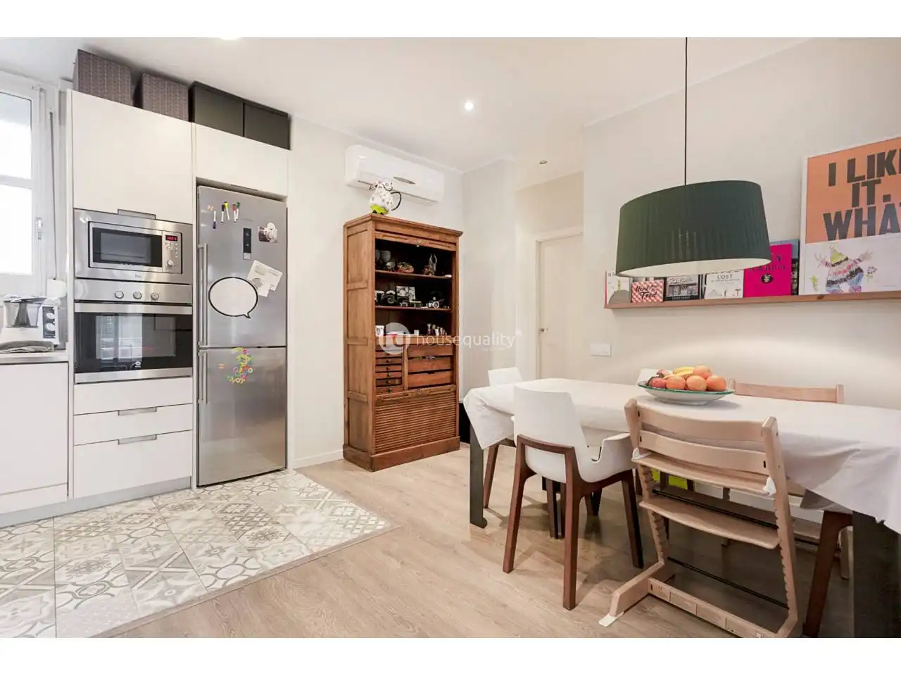 Küche von Wohnung zur Miete in Barcelona mit Parkett und Terrasse