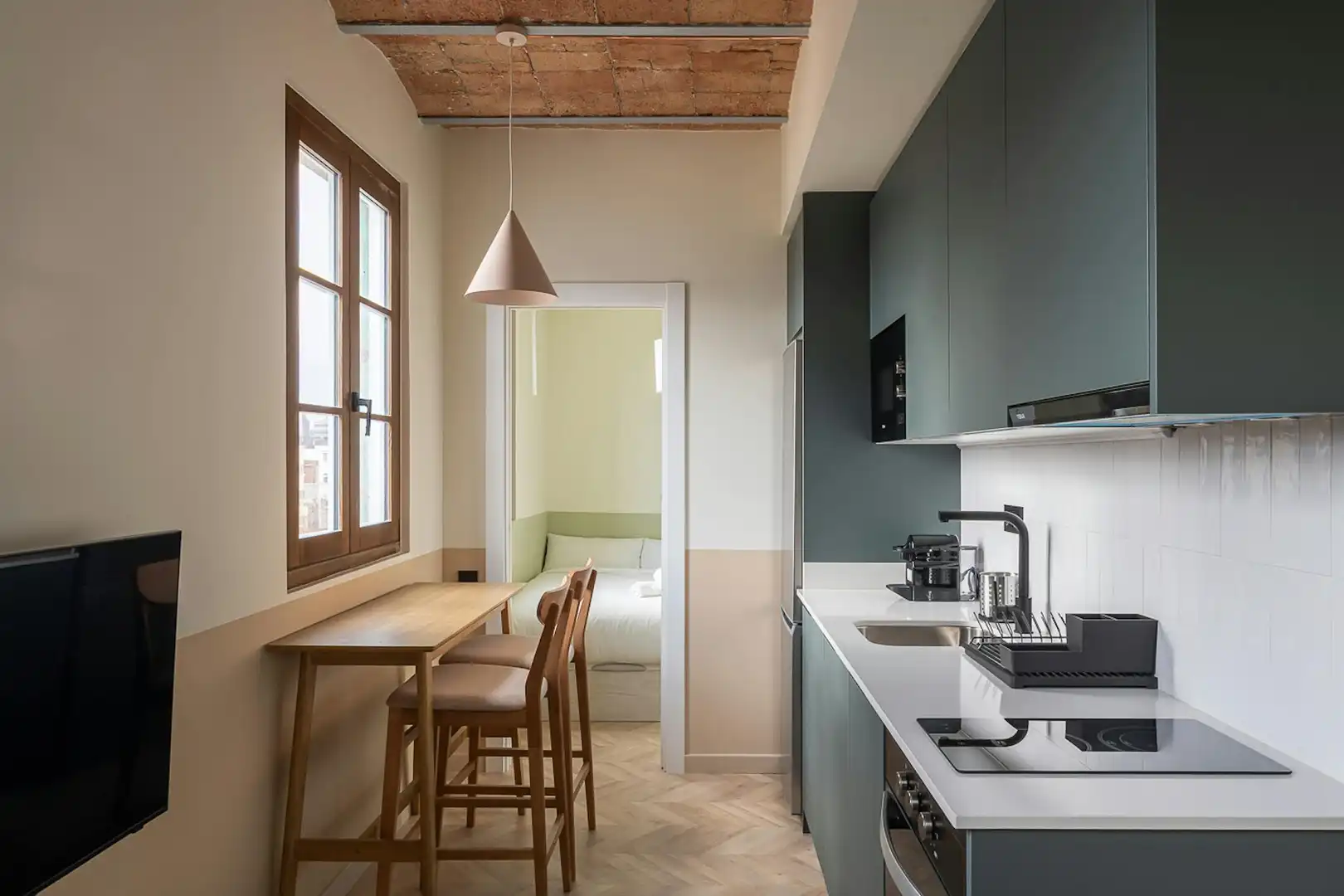 Kitchen of Flat for rent in Barcelona  with Air Conditioner, Heating and Furnished