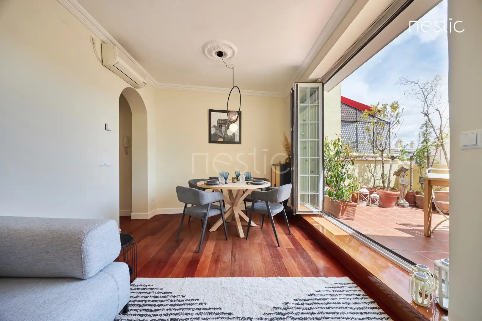 Wohnzimmer von Wohnungen zur Miete in Madrid mit Klimaanlage, Heizung und Terrasse