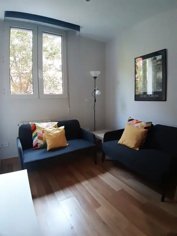 Sala de estar de Piso de alquiler en Bilbao  con Calefacción, Parquet y Amueblado