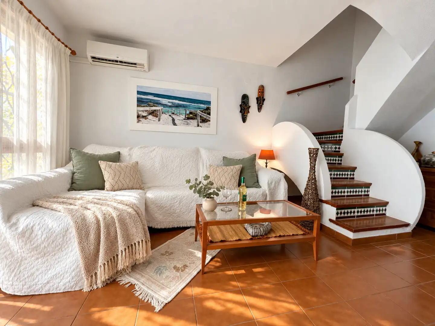 Sala d'estar de Casa adosada de lloguer en Pueblo Español - Coveta Fumá