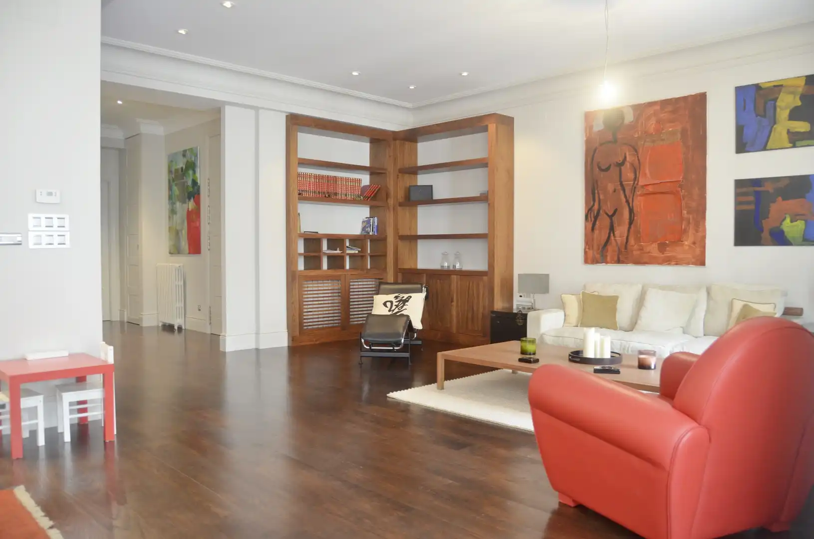 Sala de estar de Piso de alquiler en A Coruña Capital  con Calefacción, Parquet y Balcón