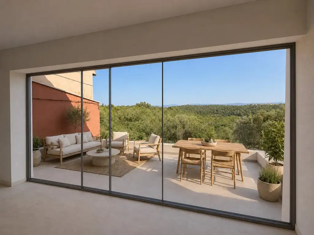 Terraza de Finca rústica en venta en Campanet con Aire acondicionado, Jardín privado y Terraza