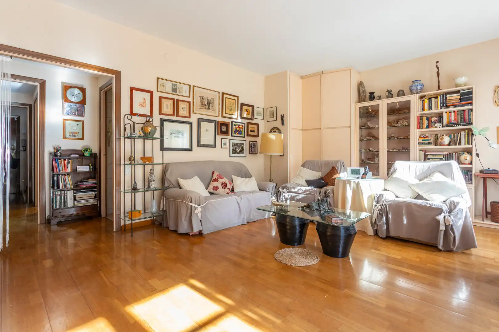 Sala d'estar de Pis en venda en Barcelona amb Aire condicionat, Parquet i Balcó