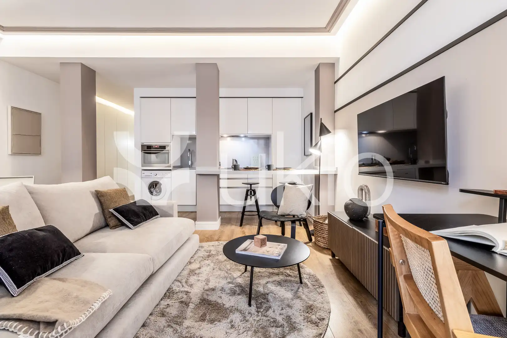 Wohnzimmer von Wohnungen zur Miete in Madrid mit Klimaanlage, Heizung und Möbliert
