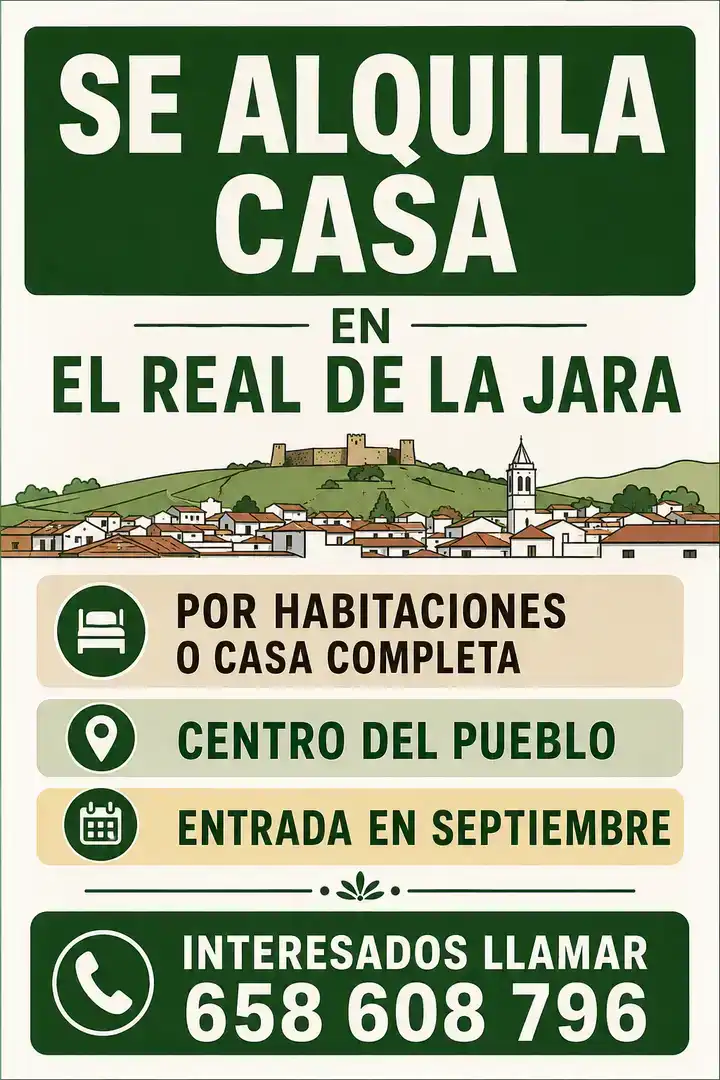 Vista exterior de Casa o xalet de lloguer en El Real de la Jara amb Traster i Moblat