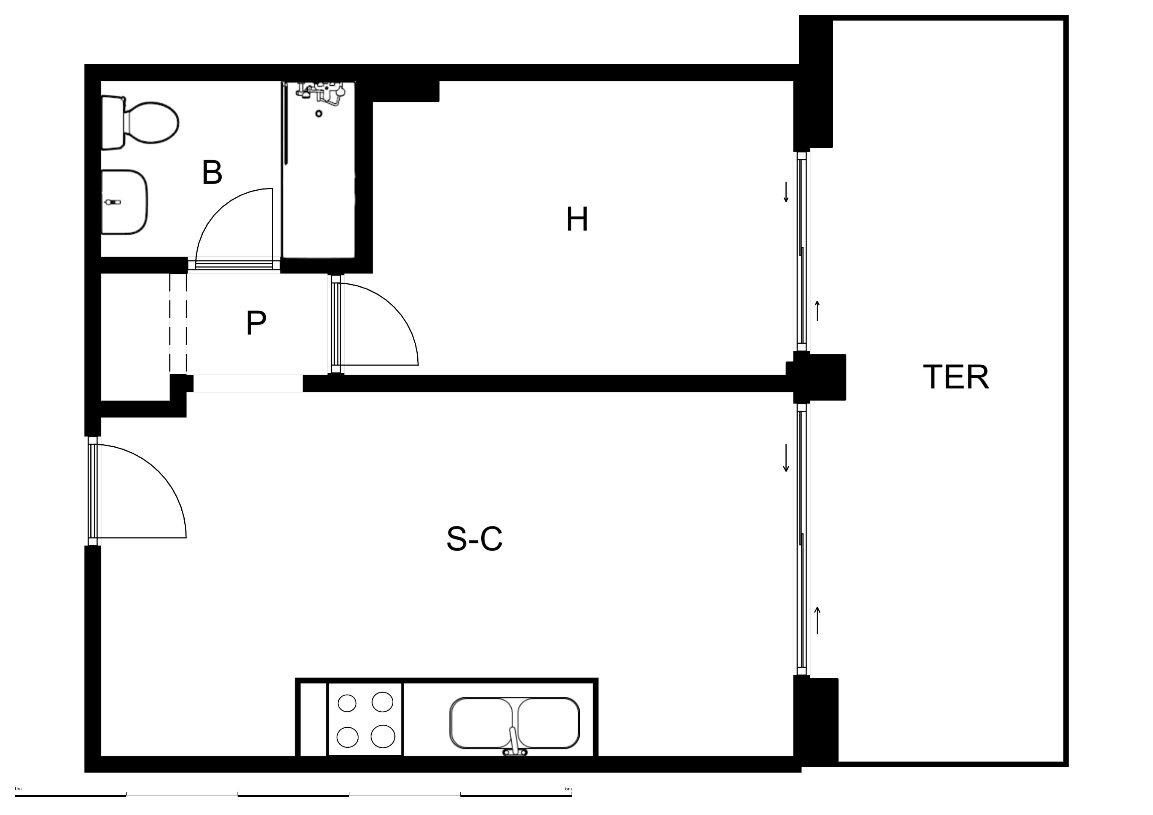 Dormitori de Pis de lloguer en Terrassa amb Calefacció, Terrassa i Forn