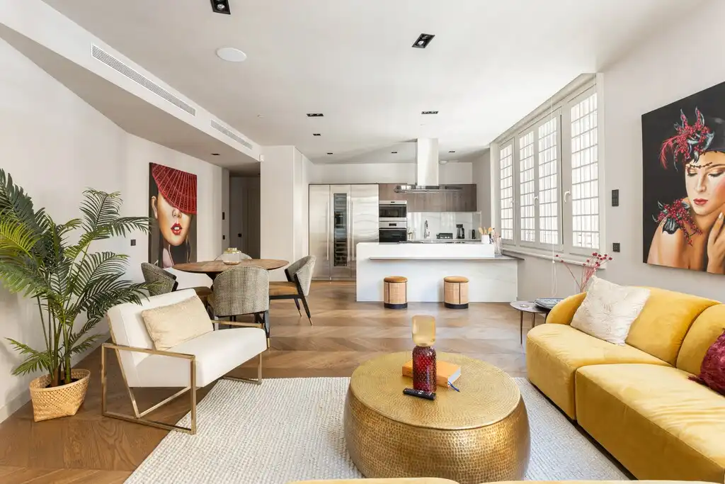 Sala d'estar de Apartament en venda en  Barcelona Capital amb Aire condicionat i Calefacció